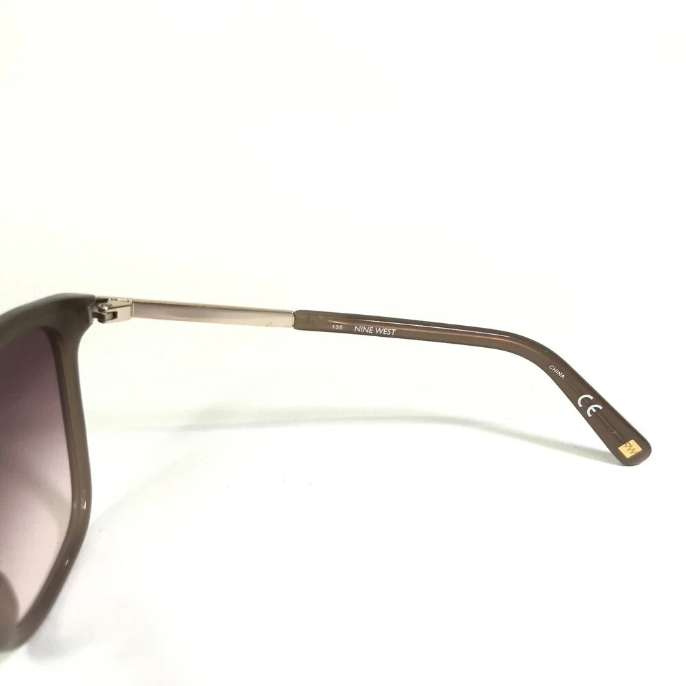 Nine West Sunglasses NW609S 272 Milky Taupe Brown Gold Frames with Purple Lenses